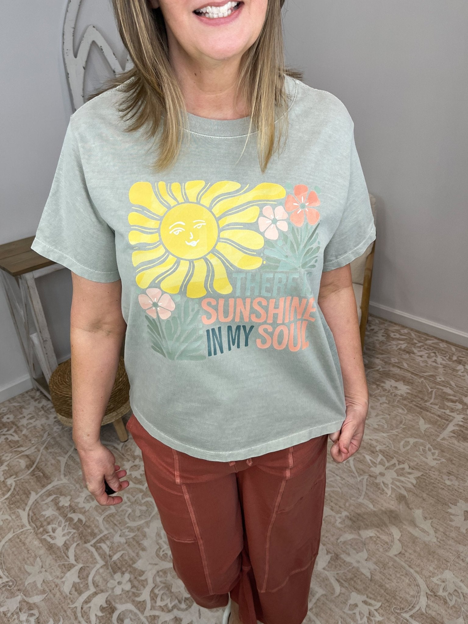 Sunshine In My Soul Vintage Boxy Graphic Tee - Lavender Hills BeautyLavender Hills Beauty