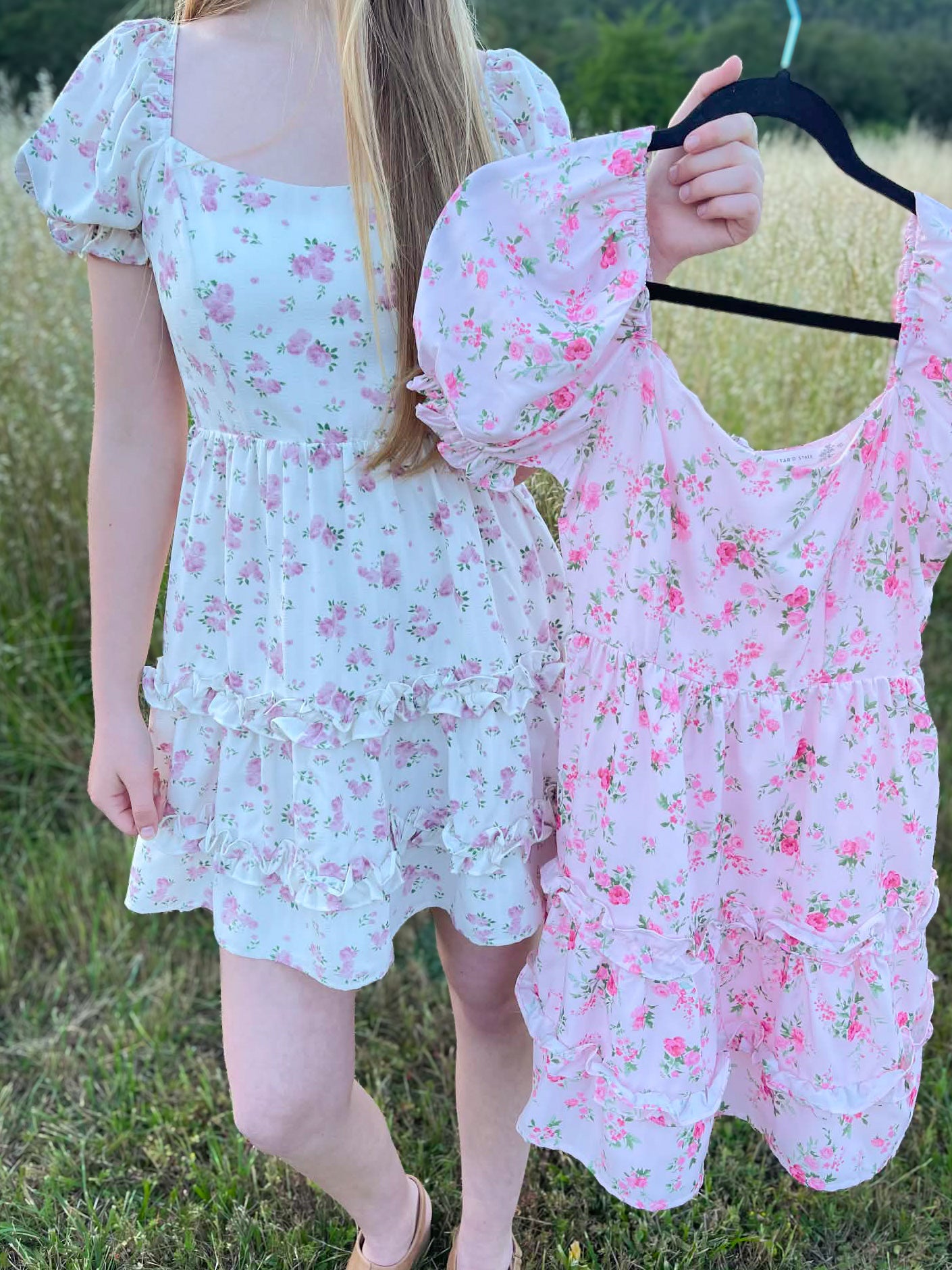 Cottage Charm Floral Smocked Mini Dress - Lavender HillsLavender Hills BeautyP60410-PNK-XXS