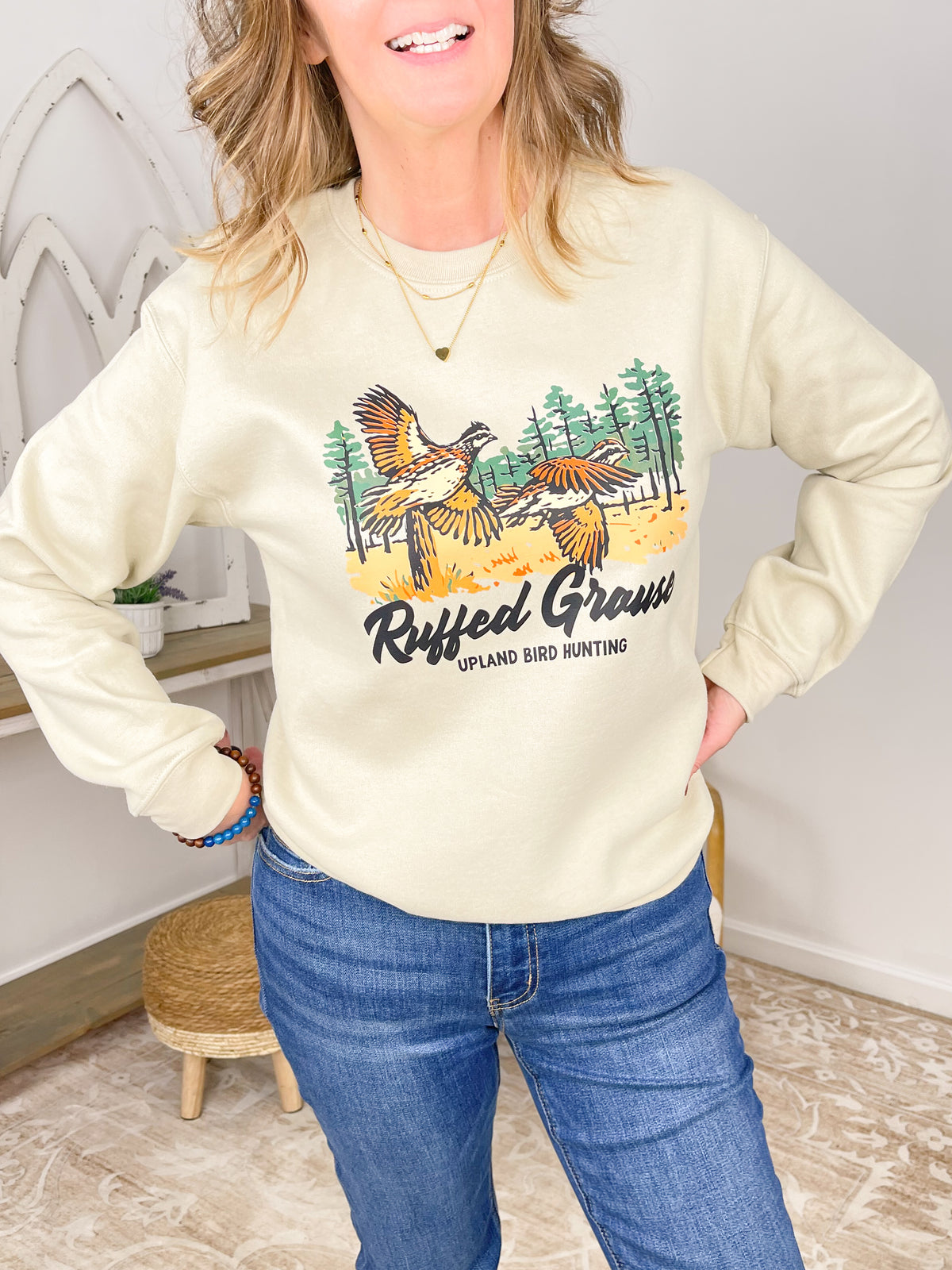 Vintage Ruffed Grause Upland Hunting Sweatshirt - Lavender HillsTallulah Bee ApparelRFGRS-S