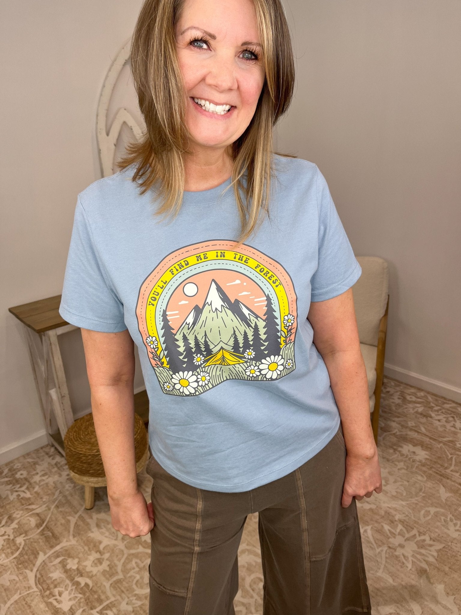 "You’ll Find Me In the Forest" Vintage Boxy Graphic Tee - Lavender Hills BeautyLavender Hills Beauty