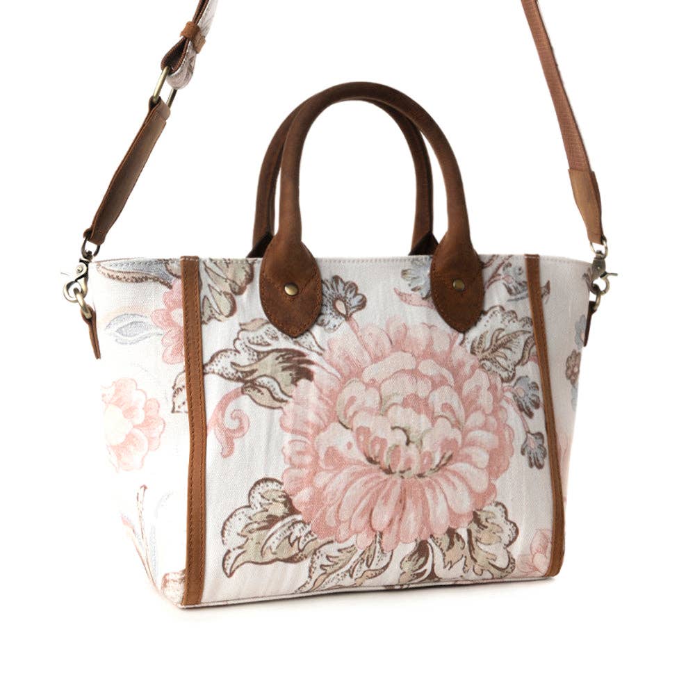 Rosy Trails Floral Western Crossbody Bag – Vintage Pink & Genuine Leather - Lavender HillsMyra BagS-13722