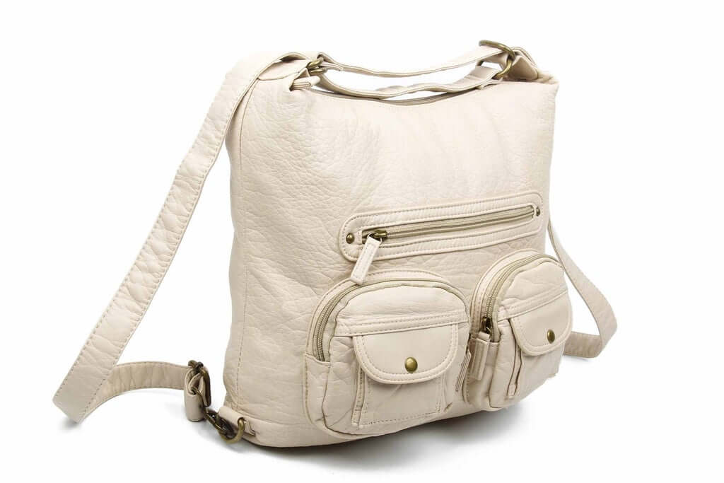 Andee Convertible Crossbody Backpack - Taupe | Vegan Leather - Lavender Hills BeautyAmpere Creations
