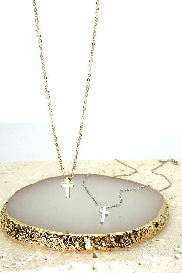 Classic Mini Cross Necklace - Lavender Hills BeautyLavender Hills Beauty47N15737-cross-2