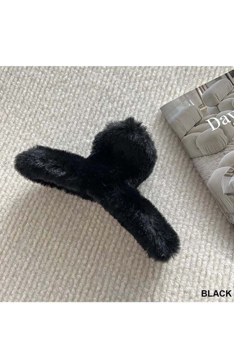 Faux Fur Hair Claw Clip - 5.25 inch - Lavender Hills BeautyLavender Hills BeautyU-345
