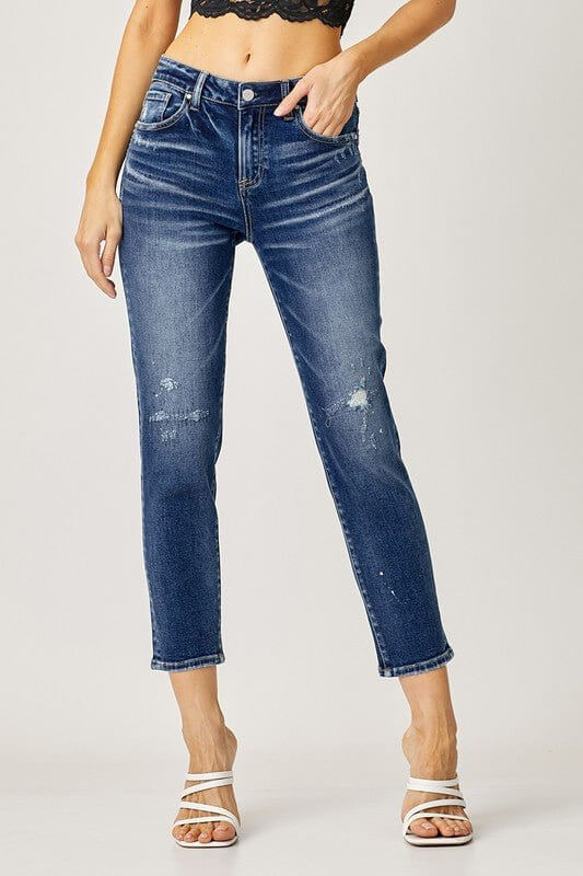 Kiki Tapered Mid Rise Crop Jean | Risen Jeans | RDP5269 - Lavender Hills BeautyRisen