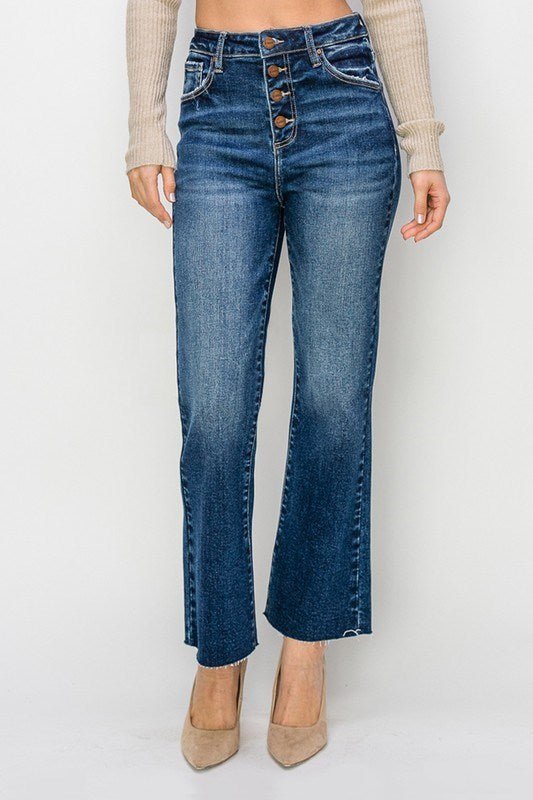 Riviera Raw Hem Ankle Flare Jeans - Lavender Hills BeautyRisen JeansRDP5661